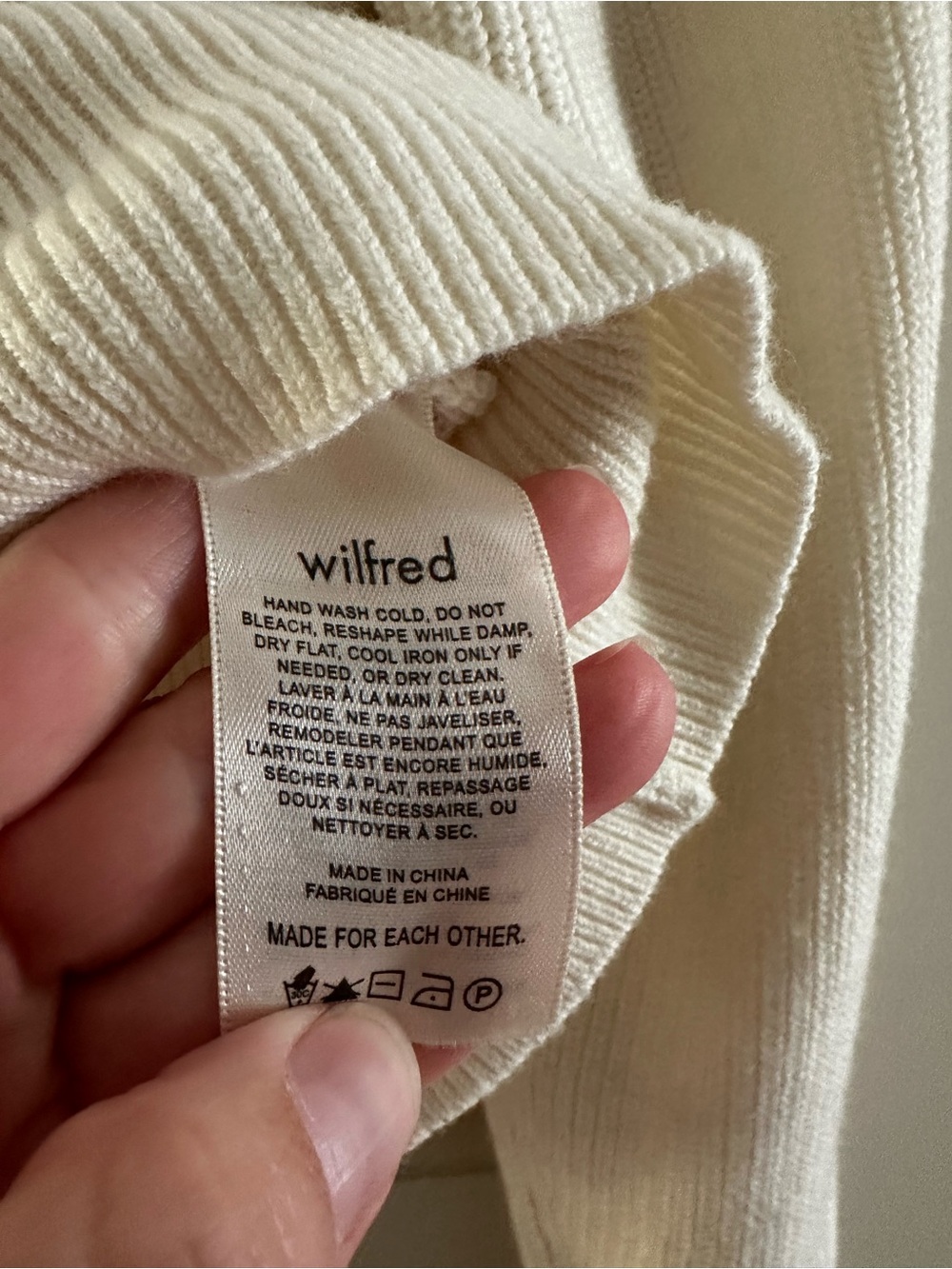 Wilfred Cream Ribbed Knit Pullover - Picture 3 of 5